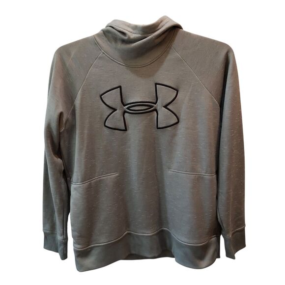 Under Armour Womens Large Gray Loose Fit Cold Gear Pullover Hoodie Sweatshirt L - Picture 1 of 10